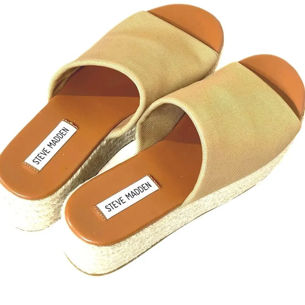 Steve Madden Tan Wedge Sandals - Picture 5 of 6